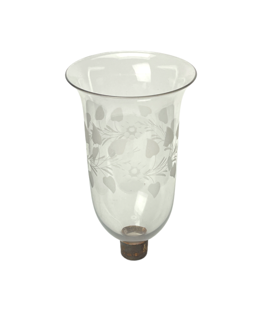 Clear Floral Hurricane Lamp Shade (40mm Base)